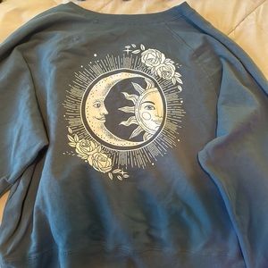 Teal Thin sweatshirt cropped